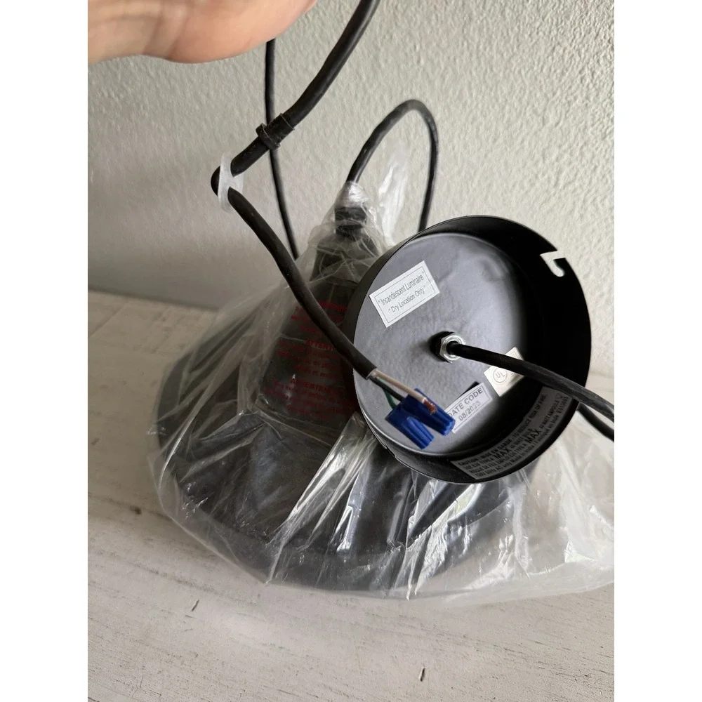 River of Goods Luke 1-Light Black‎ Hanging Pendant with Metal Dome Shaded New